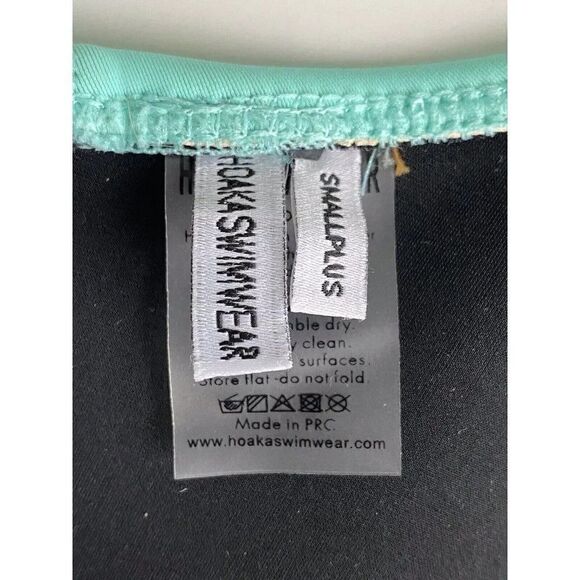 Hoaka Swimwear Bikini Top Neoprene Seafoam Teal Zipper Women’s Sz S+ - Picture 7 of 8